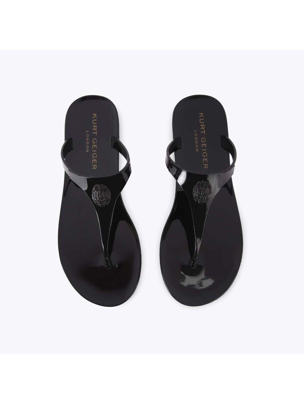 Kurt Geiger Maddison T-Bar Black Drench Sandal EU 39 / US 8